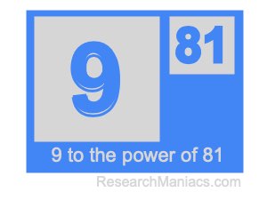 9 to the power of 81