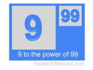 9 to the power of 99