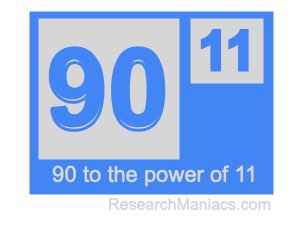 90 to the power of 11
