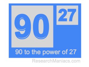 90 to the power of 27