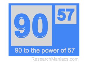 90 to the power of 57