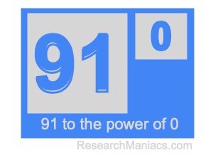 91 to the power of 0