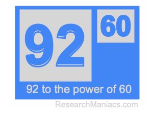 92 to the power of 60