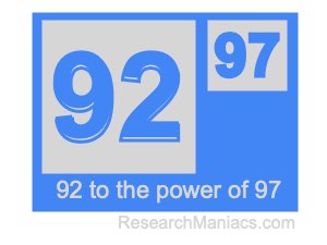 92 to the power of 97