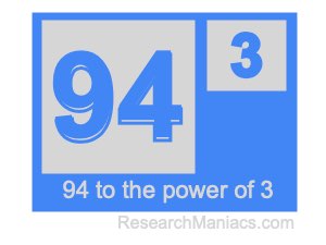 94 to the power of 3