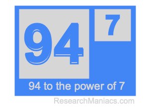 94 to the power of 7