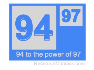 94 to the power of 97