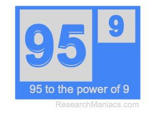 95 to the power of 9