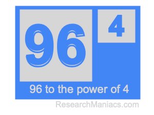 96 to the power of 4