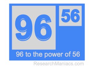96 to the power of 56