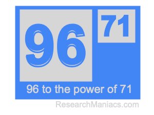 96 to the power of 71