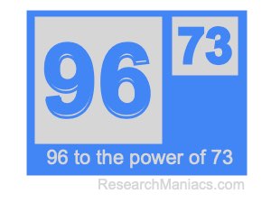 96 to the power of 73