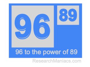 96 to the power of 89