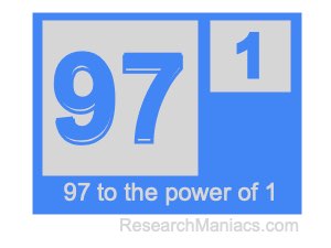97 to the power of 1