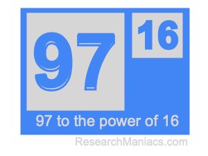 97 to the power of 16