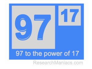 97 to the power of 17