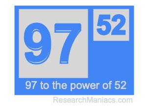 97 to the power of 52