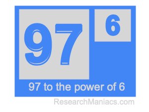 97 to the power of 6