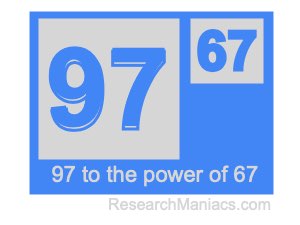 97 to the power of 67