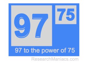 97 to the power of 75
