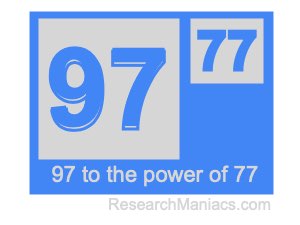 97 to the power of 77