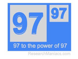 97 to the power of 97