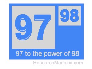 97 to the power of 98