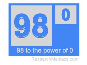 98 to the power of 0