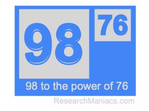 98 to the power of 76