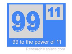99 to the power of 11