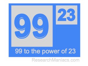 99 to the power of 23