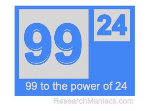 99 to the power of 24