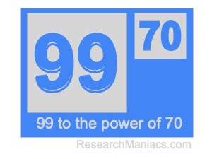 99 to the power of 70