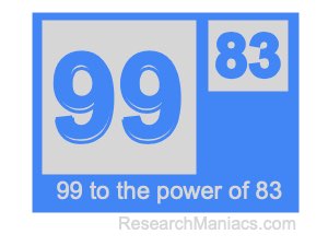 99 to the power of 83
